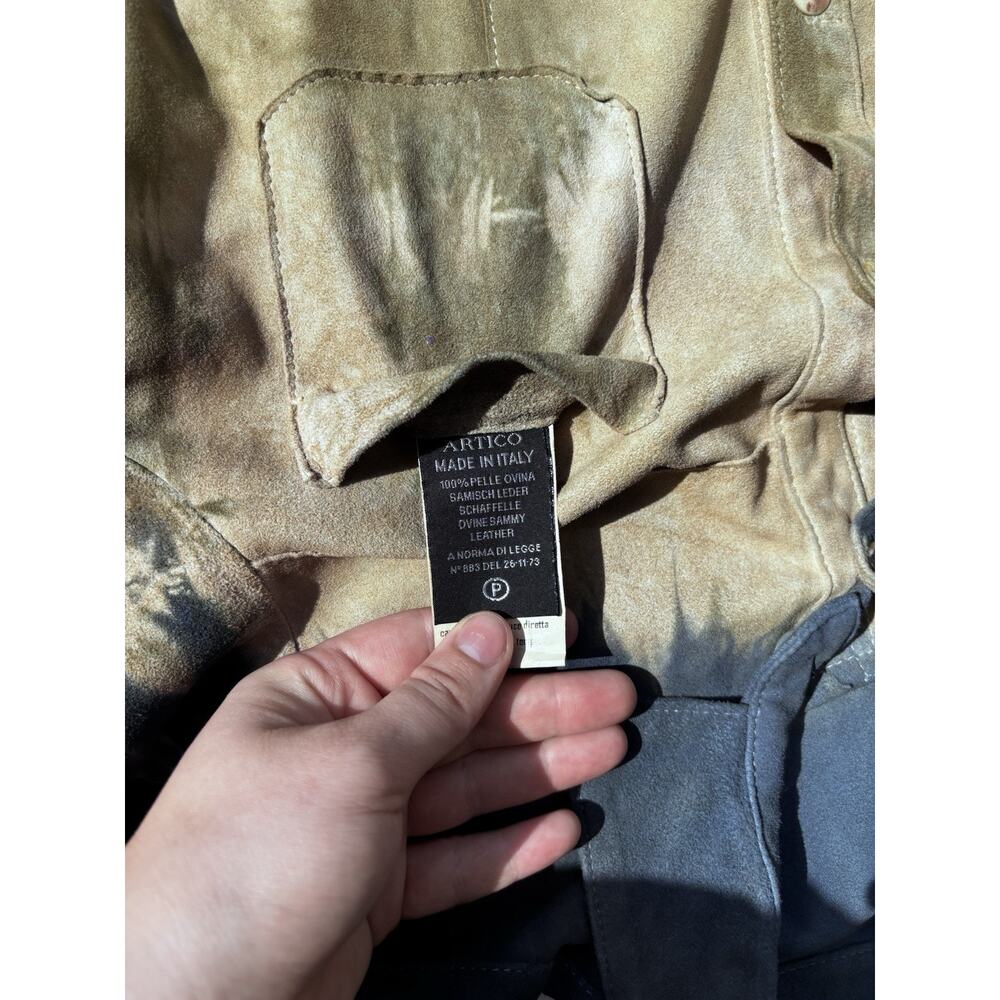 Women’s Sheep Suede Leather RONCARATI Duster Button Up Western Italian Size S/M - Picture 8 of 9